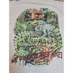 Vintage 90s Anheuser Busch Budweiser Beer Lizard Graphic T-Shirt Size L/XL Gray